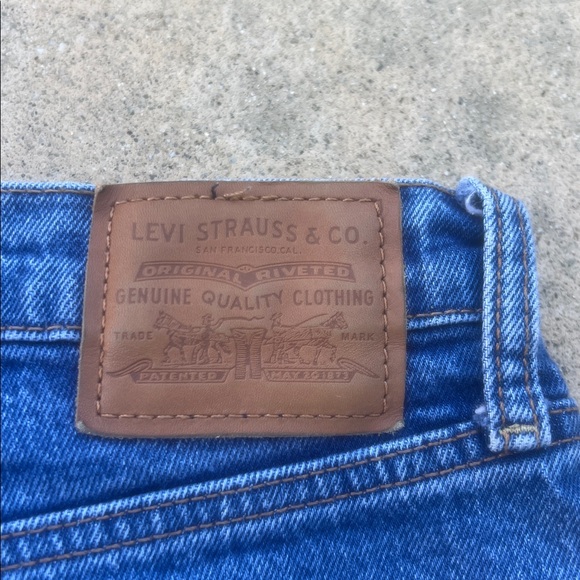 LEVI's Women's Ribcage Straight Button Fly Big 'E' Denim Blue Jeans Size 32 - Picture 6 of 9